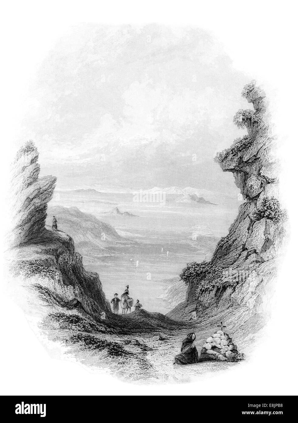 Pass of Salruc County Galway Republic Ireland circa 1840` Stock Photo